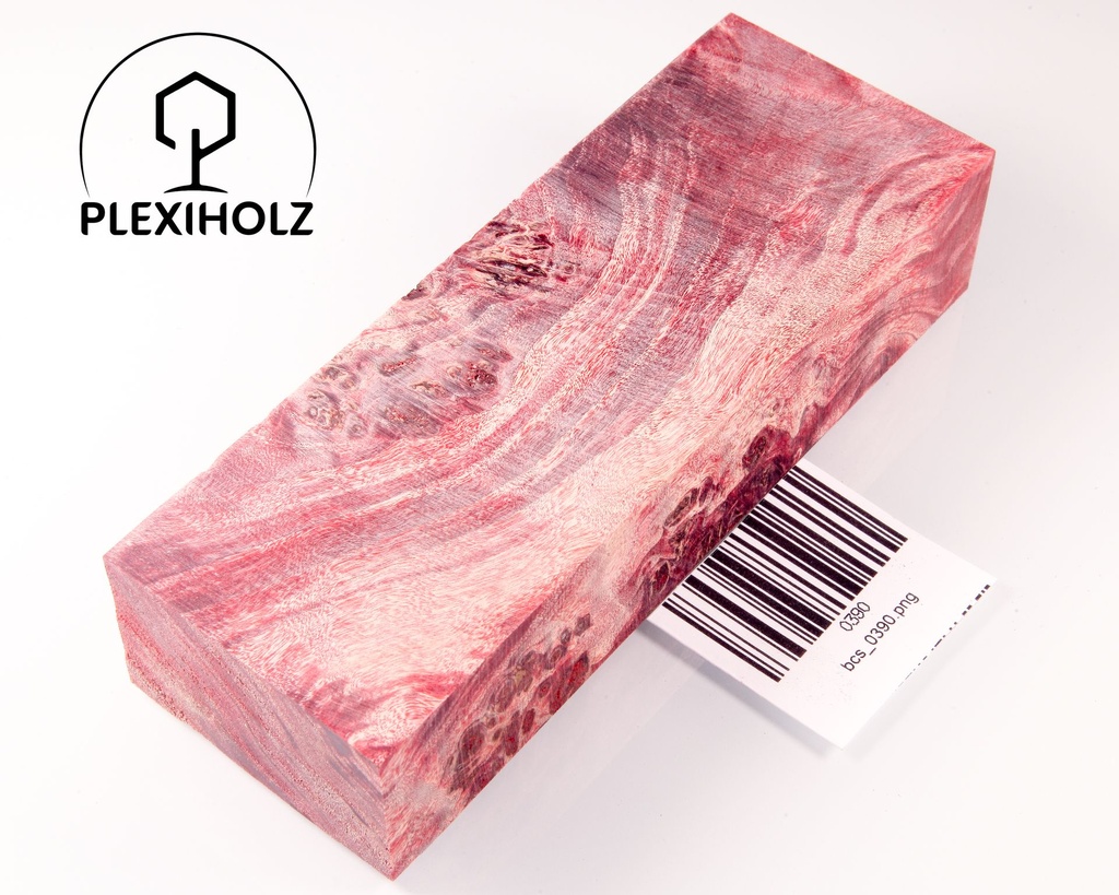 Pappel Maser stabilisiert Griffblock | 145x50x30 | plexiholz | Messergriff 0390