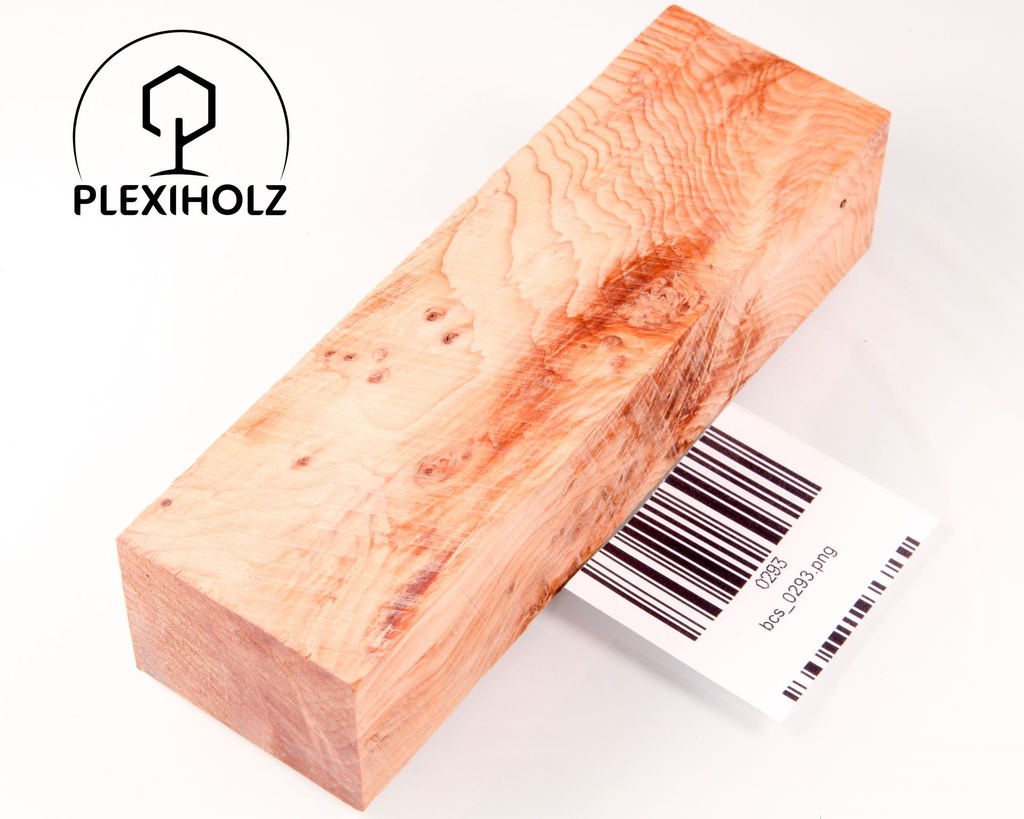 Thuja Maser Griffblock stabilisiert | 130x40x30 | plexiholz | burl handle | 0293