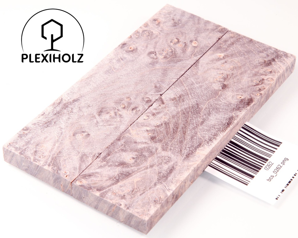 Box Elder Maser stabilisiert | plexiholz | 140x40x10 | Griffschalenpaar puq 0262