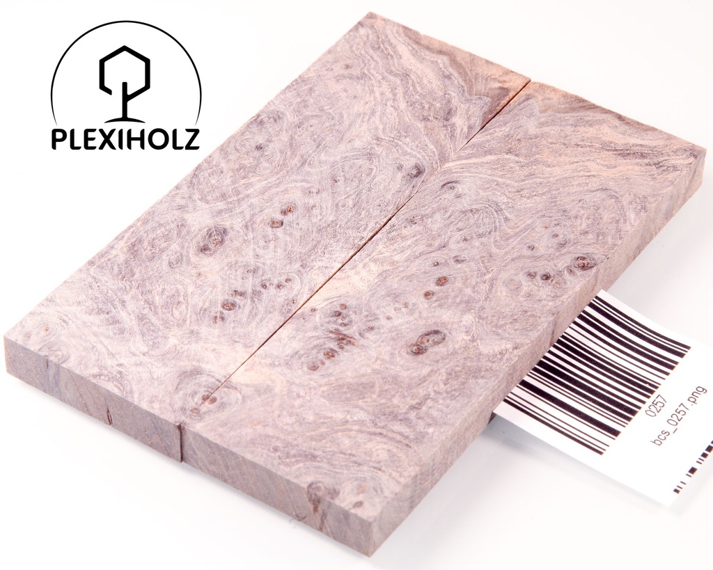 Box Elder Maser stabilisiert | plexiholz | 120x40x10 | Griffschalenpaar puq 0257