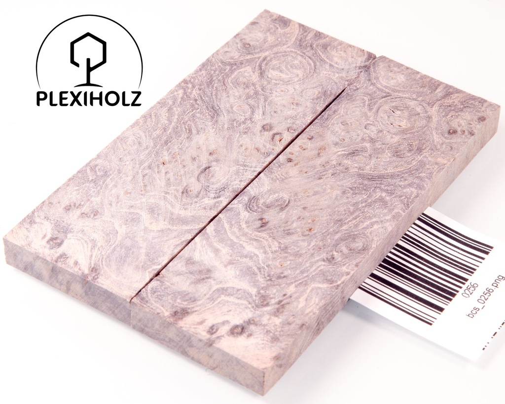 Box Elder Maser stabilisiert | plexiholz | 120x40x10 | Griffschalenpaar puq 0256