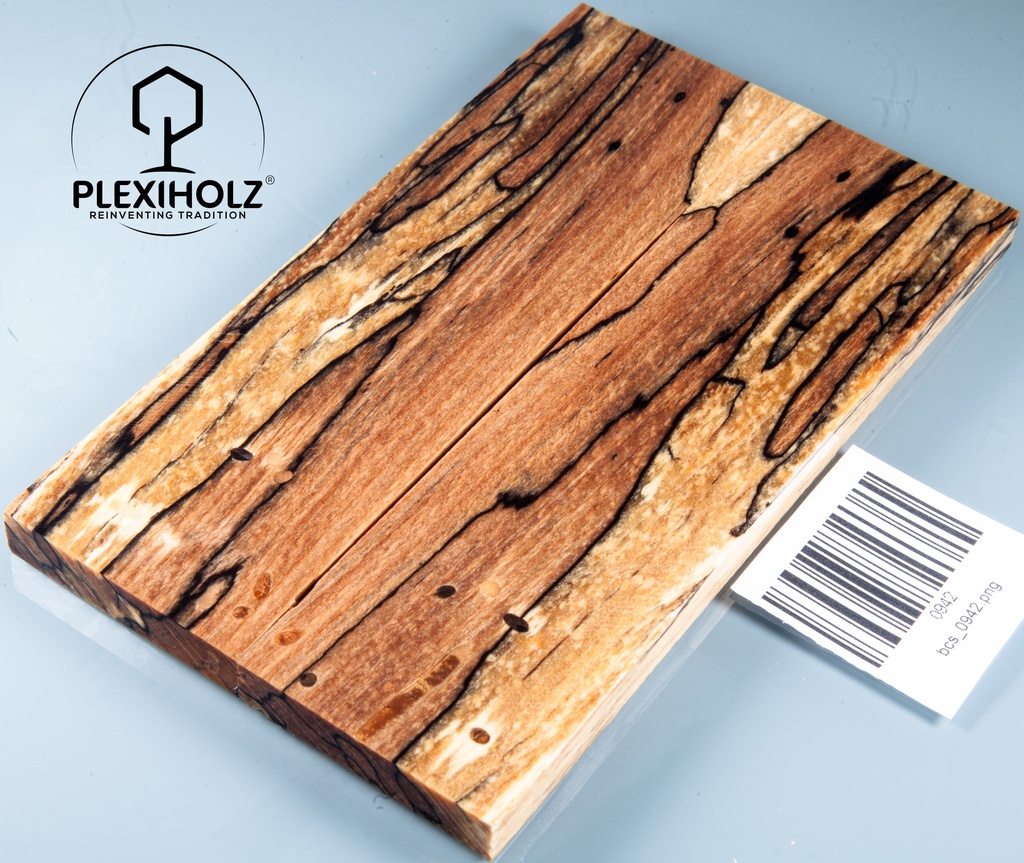 Buche gestockt stabilisiert Griffschalen| 140x40x10 | plexiholz | Messergriff 0280