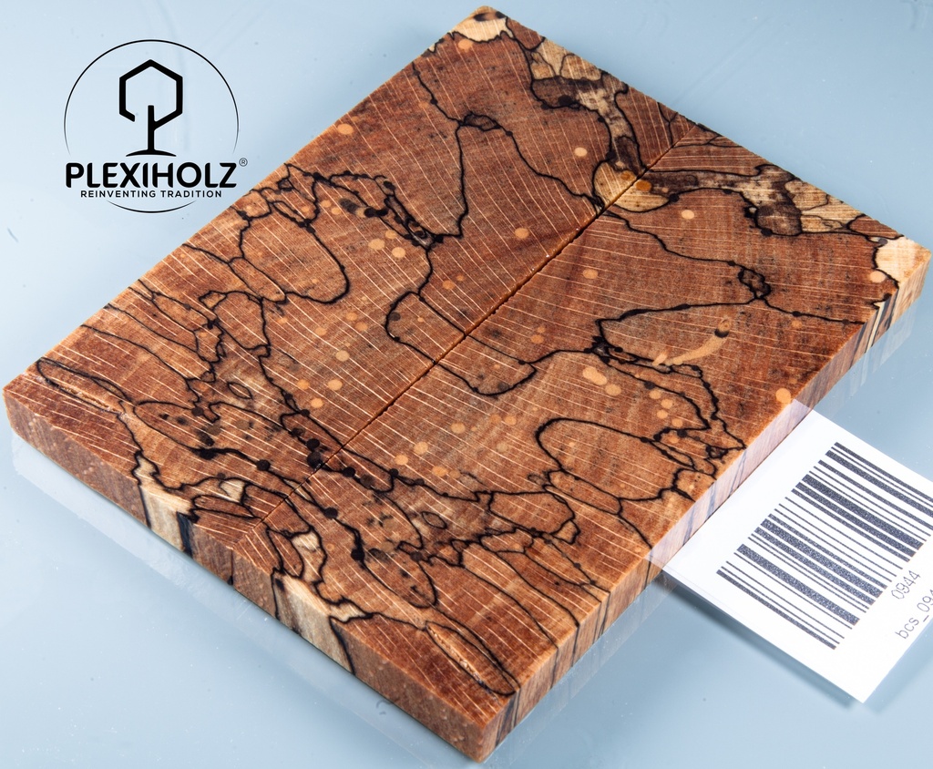 Buche gestockt stabilisiert Griffschalen| 140x40x10 | plexiholz | Messergriff 0280