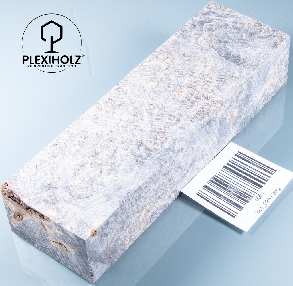 Esche Maser Griffblock stabilisiert | 140x40x30 | plexiholz | 0328