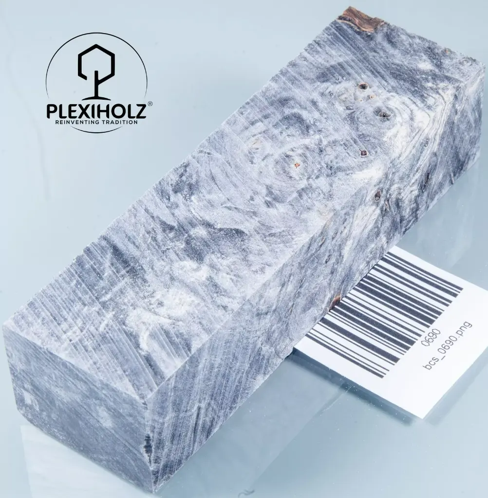 Kastanie Maser stabilisiert | 125x40x30 | plexiholz | Buckeye Griffblock 0690