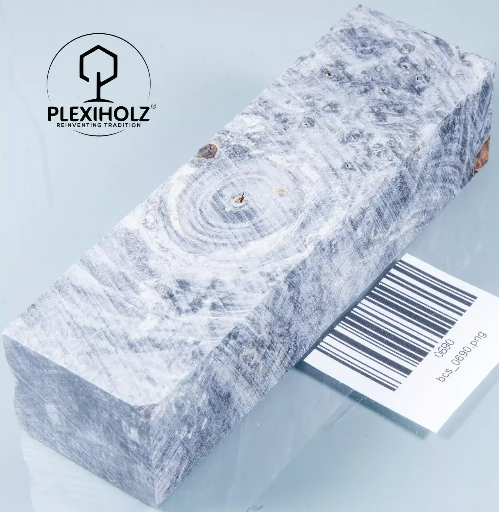 Kastanie Maser stabilisiert | 125x40x30 | plexiholz | Buckeye Griffblock 0690