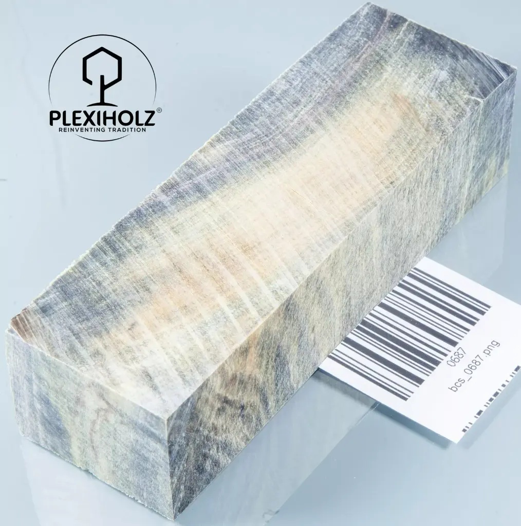 Kastanie Maser stabilisiert | 125x40x30 | plexiholz | Buckeye Griffblock 0687