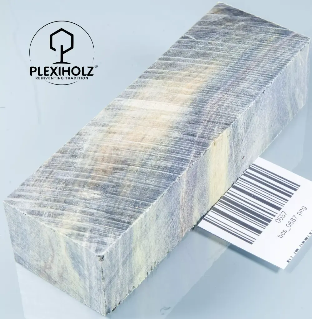Kastanie Maser stabilisiert | 125x40x30 | plexiholz | Buckeye Griffblock 0687
