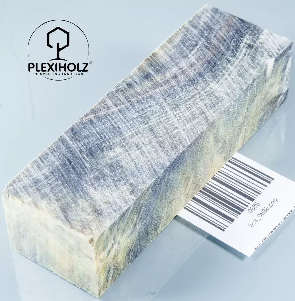Kastanie Maser stabilisiert | 125x40x30 | plexiholz | Buckeye Griffblock 0686