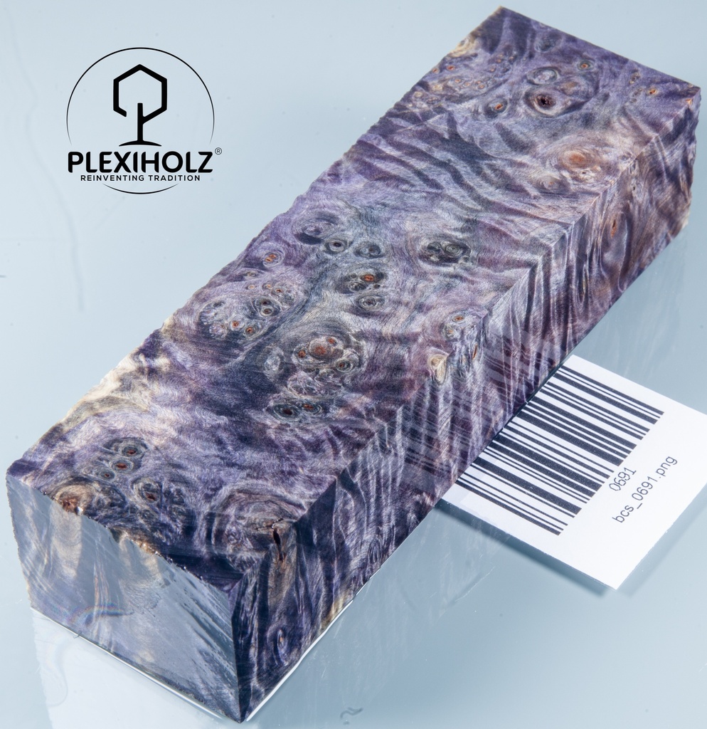 Kastanie Maser stabilisiert | 140x40x30 | plexiholz | Buckeye Griffblock 0691