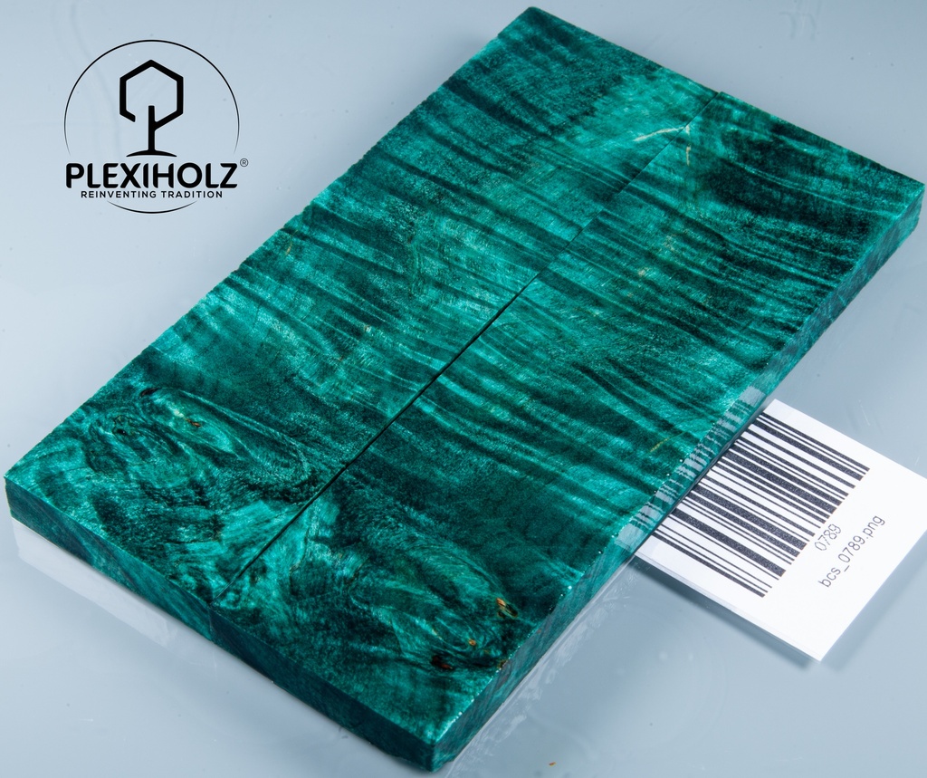 Kastanie Maser stabilisiert | plexiholz | 150x42x10 | Griffschalenpaar 0789
