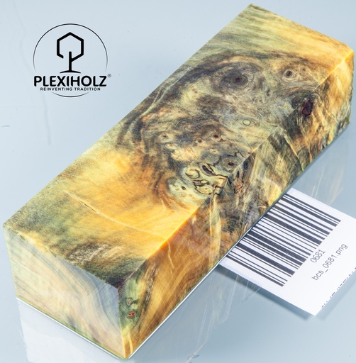 [0681] Kastanie Maser stabilisiert | 125x40x30 | plexiholz | Griffblock Messergriff 0680 (Kopie)