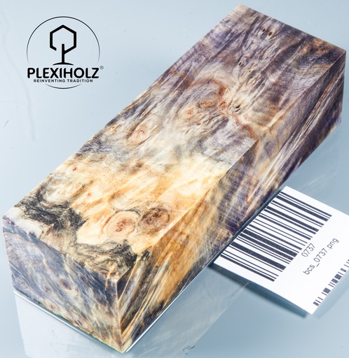 [0737] Kastanie Maser stabilisiert | 120x40x30 | plexiholz | Buckeye Griffblock 0737