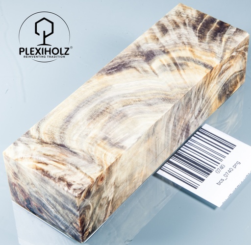 [0740] Kastanie Maser stabilisiert | 130x40x30 | plexiholz | Buckeye Griffblock 0740