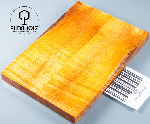 [0896] Kastanie Maser stabilisiert | 130x45x10 | plexiholz | Griffholz Schalenpaar 0896