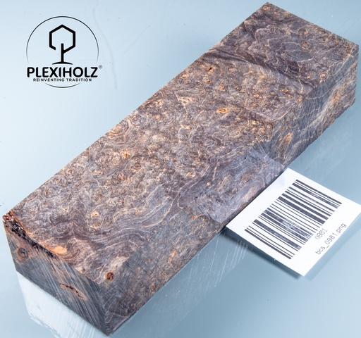 [0981] Esche Maser Griffblock stabilisiert | 150x45x30 | plexiholz | 0981