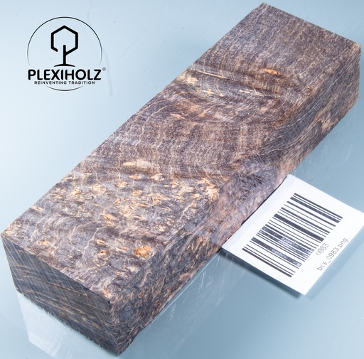 [0983] Esche Maser Griffblock stabilisiert | 150x45x30 | plexiholz | 0983