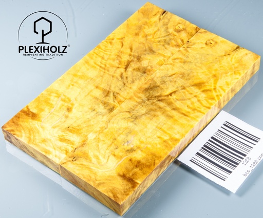 [1288] Kastanie Maser stabilisiert | 125x40x10 | plexiholz | Griffholz Schalenpaar 1288